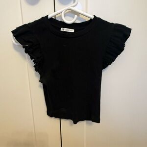 Zara black ruffle top
